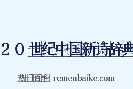 20世纪中国新诗辞典是什么意思的图片